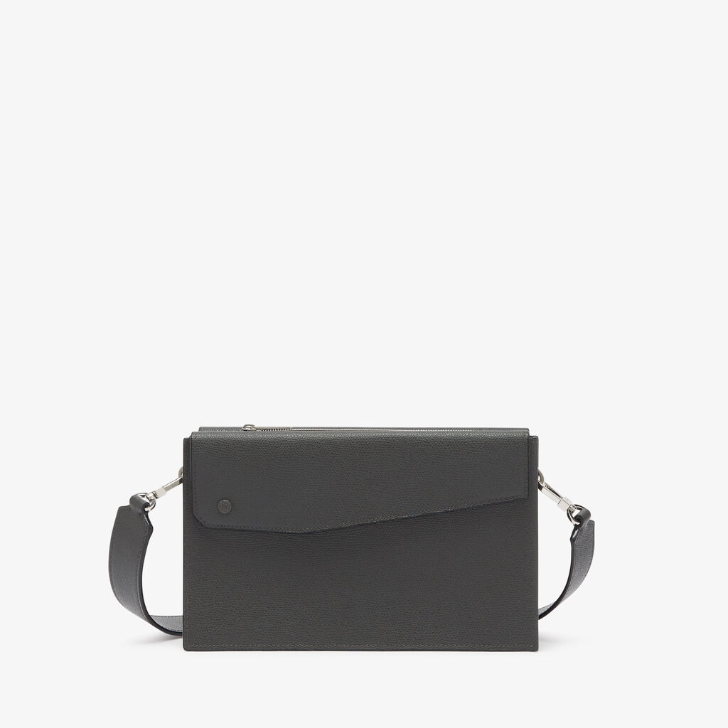 Valextra Borsa a tracolla da Uomo Mini in Pelle Grigia | Valextra Pocket