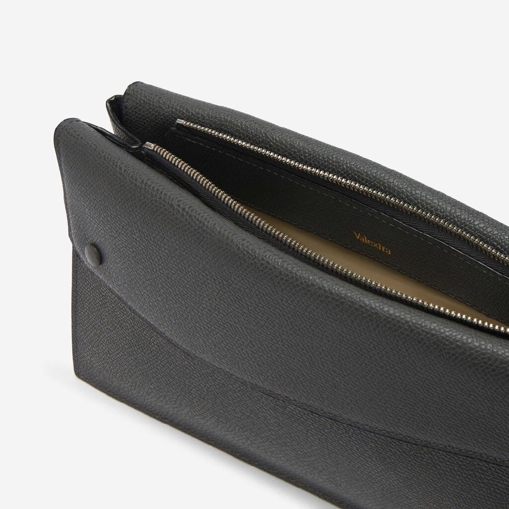 Valextra Borsa a tracolla da Uomo Mini in Pelle Grigia | Valextra Pocket I Più Venduti