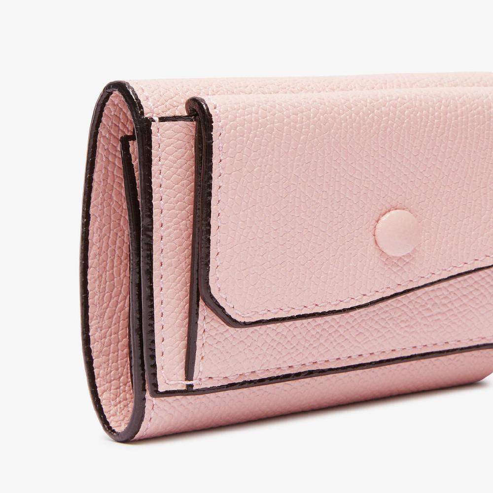 Valextra Portafoglio piccolo con portamonete in Pelle Rosa | Valextra Nuovo