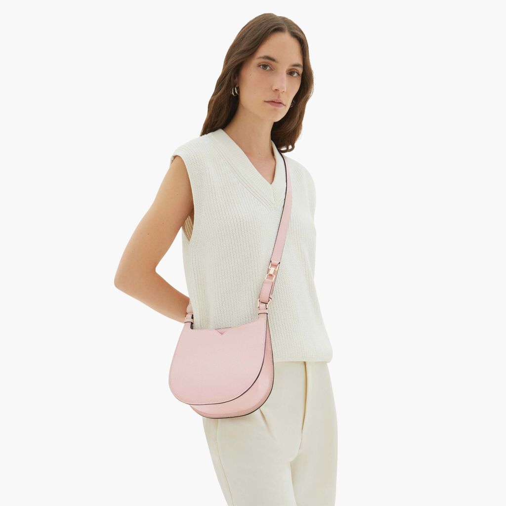 Valextra Borsa a spalla Mini in Pelle Rosa | Valextra Hobo Affare Del Giorno