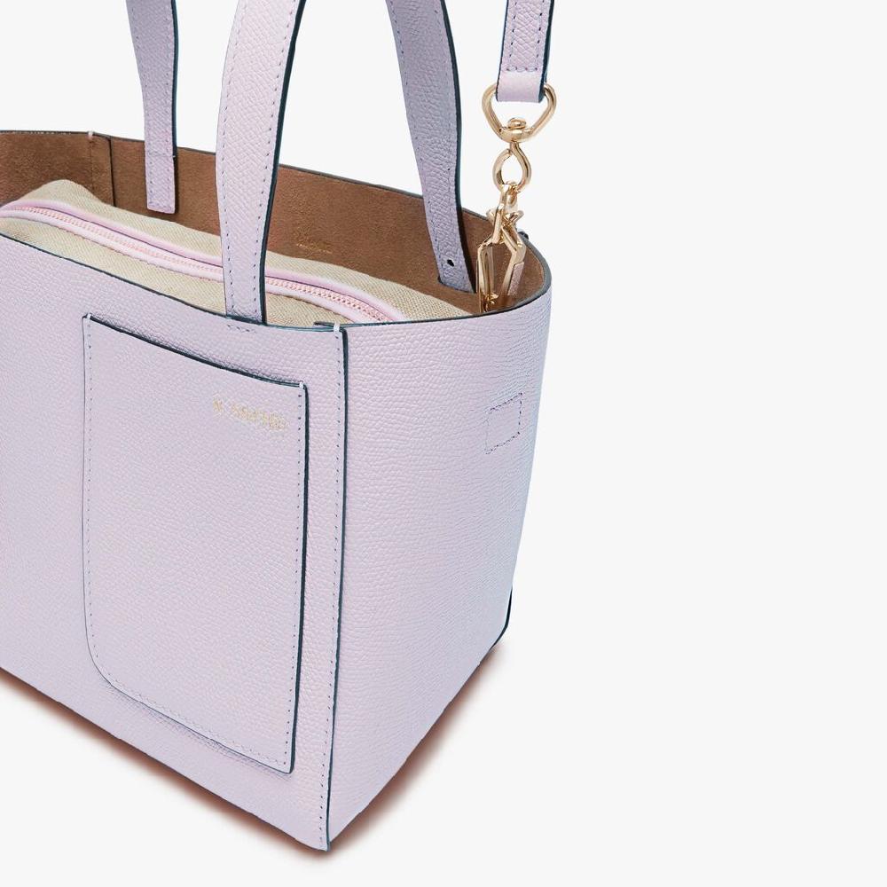 Valextra Borsa a secchiello Donna di Lusso in Pelle Lilla | Valextra Soft Sottocosto