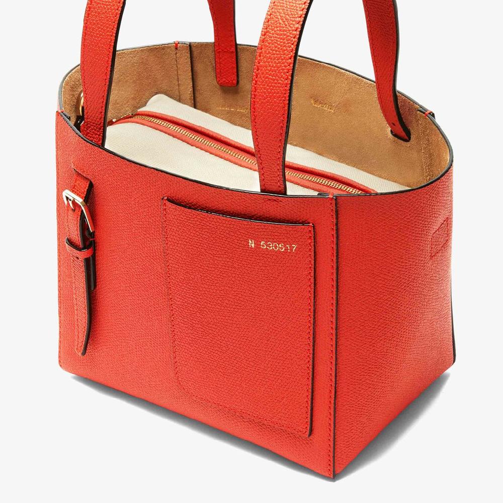 Valextra Borsa a secchiello in Pelle Rossa Papavero | Valextra Soft Convenienza