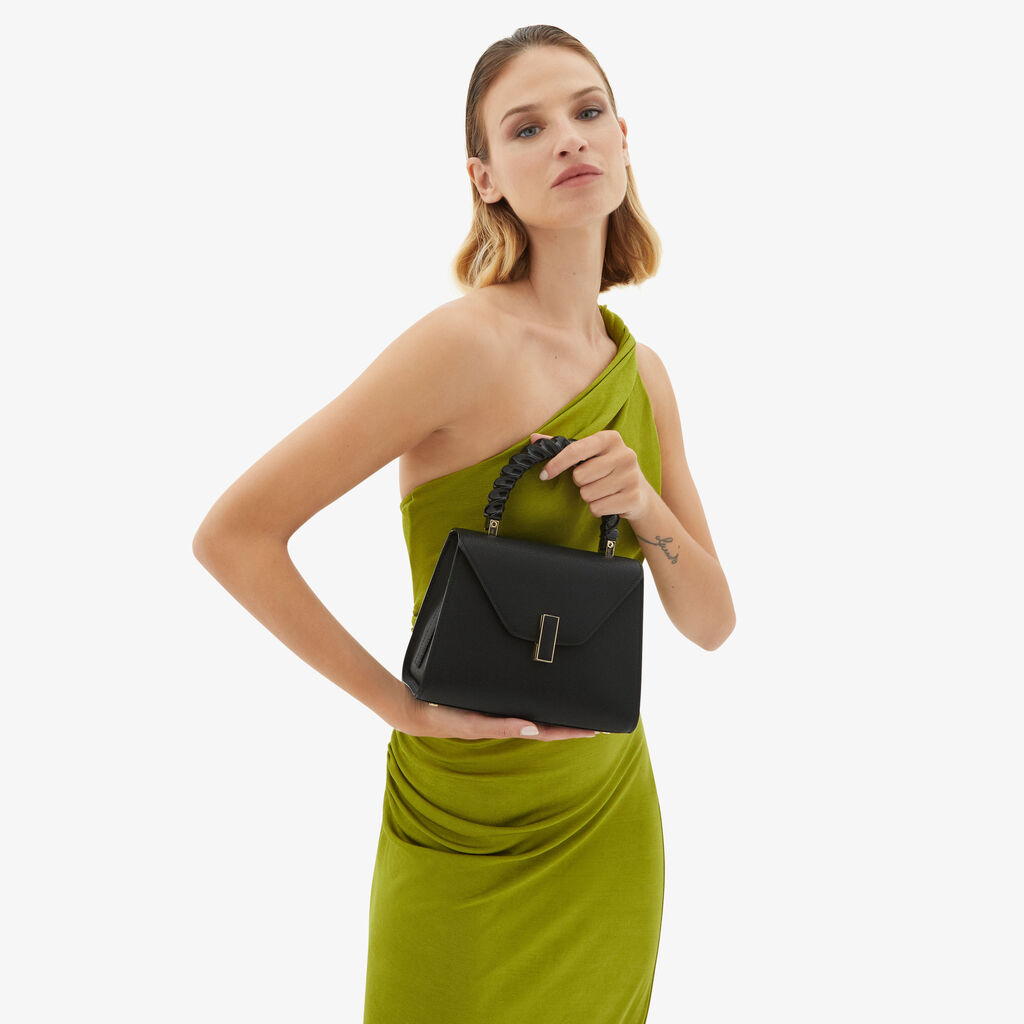 Valextra Borsa a mano da Donna Mini in Pelle rigida Nera | Valextra Iside Offerta