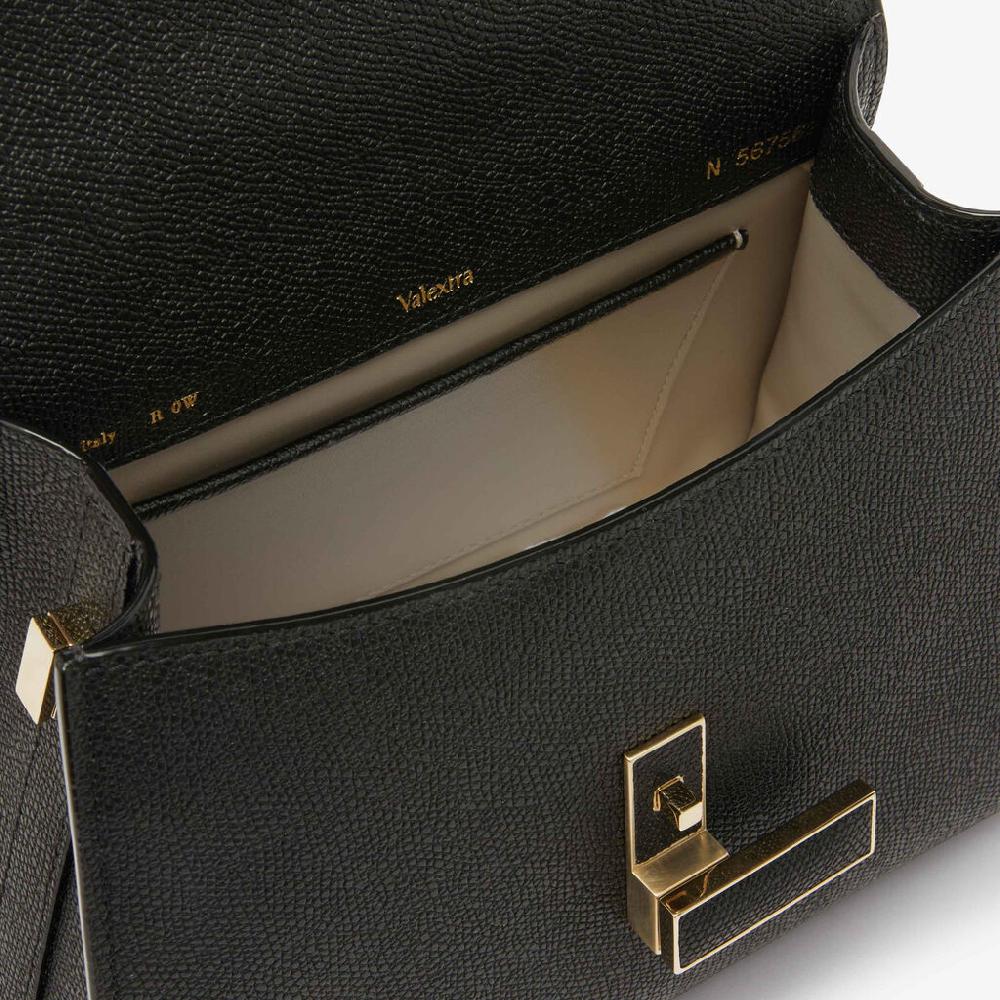 Valextra Borsa a mano da Donna Mini in Pelle rigida Nera | Valextra Iside Offerta