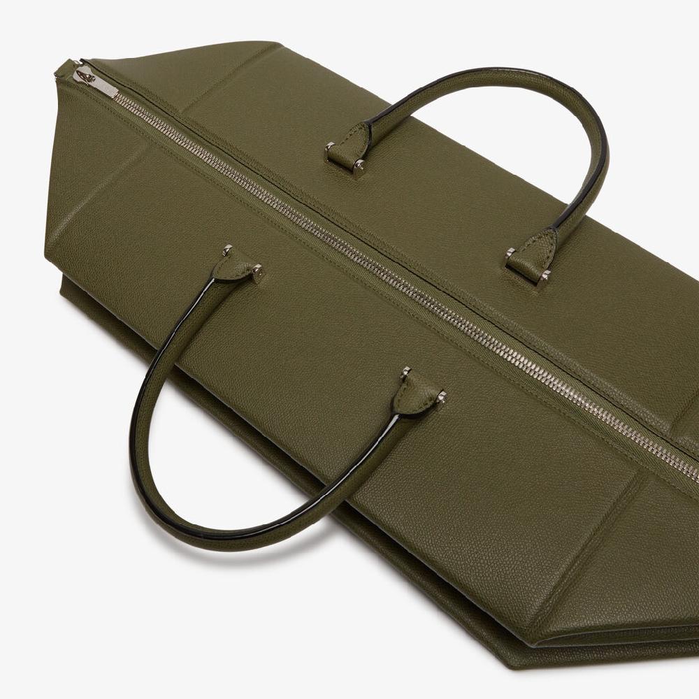 Valextra Borsa da viaggio spaziosa Verde Militare | Valextra Poliedrica In Vendita