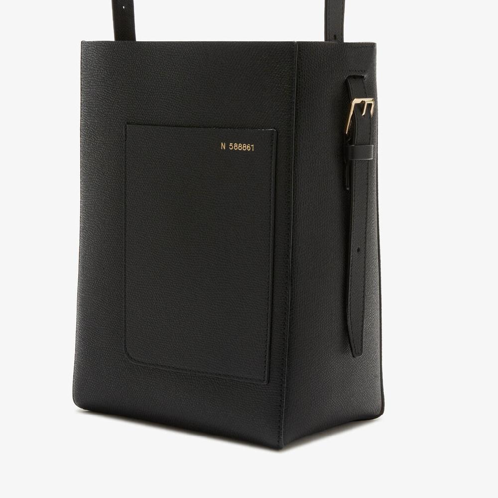 Valextra Borsa a secchiello da Donna di Lusso in Pelle Nera | Valextra Soft Saldi