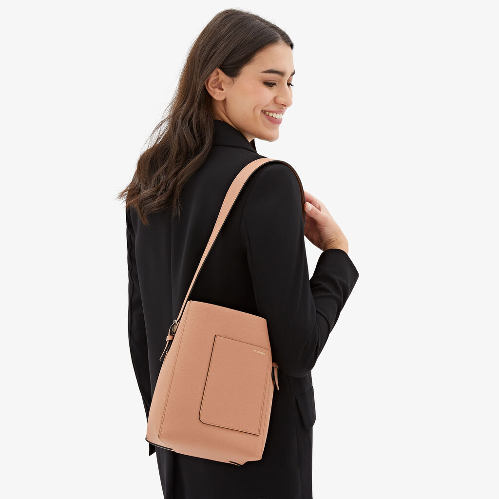 Valextra Borsa a secchiello Donna Mini in Pelle Marrone | Valextra Soft Offerte