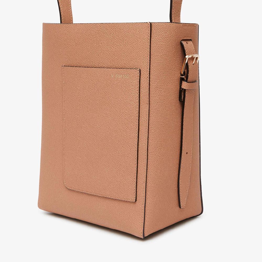 Valextra Borsa a secchiello Donna Mini in Pelle Marrone | Valextra Soft Offerte
