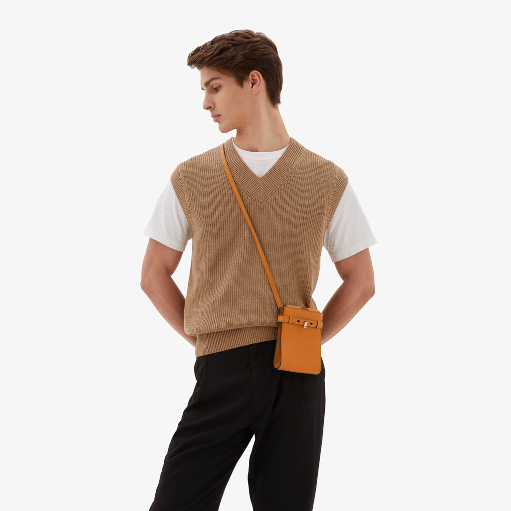 Valextra Borsa a tracolla Micro in Pelle Marrone | Valextra Brera In Saldo
