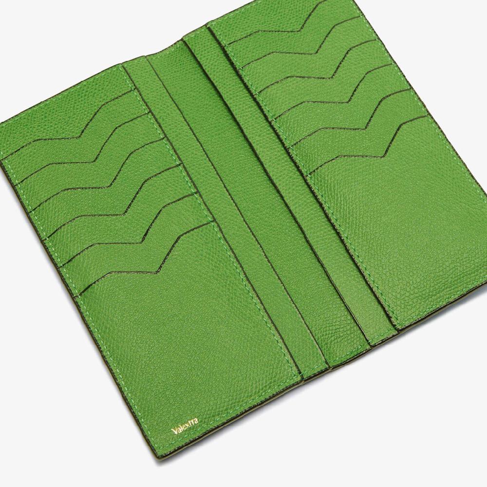 Valextra Portafoglio verticale da Donna in Pelle Verde | Valextra Spedizione Gratuita