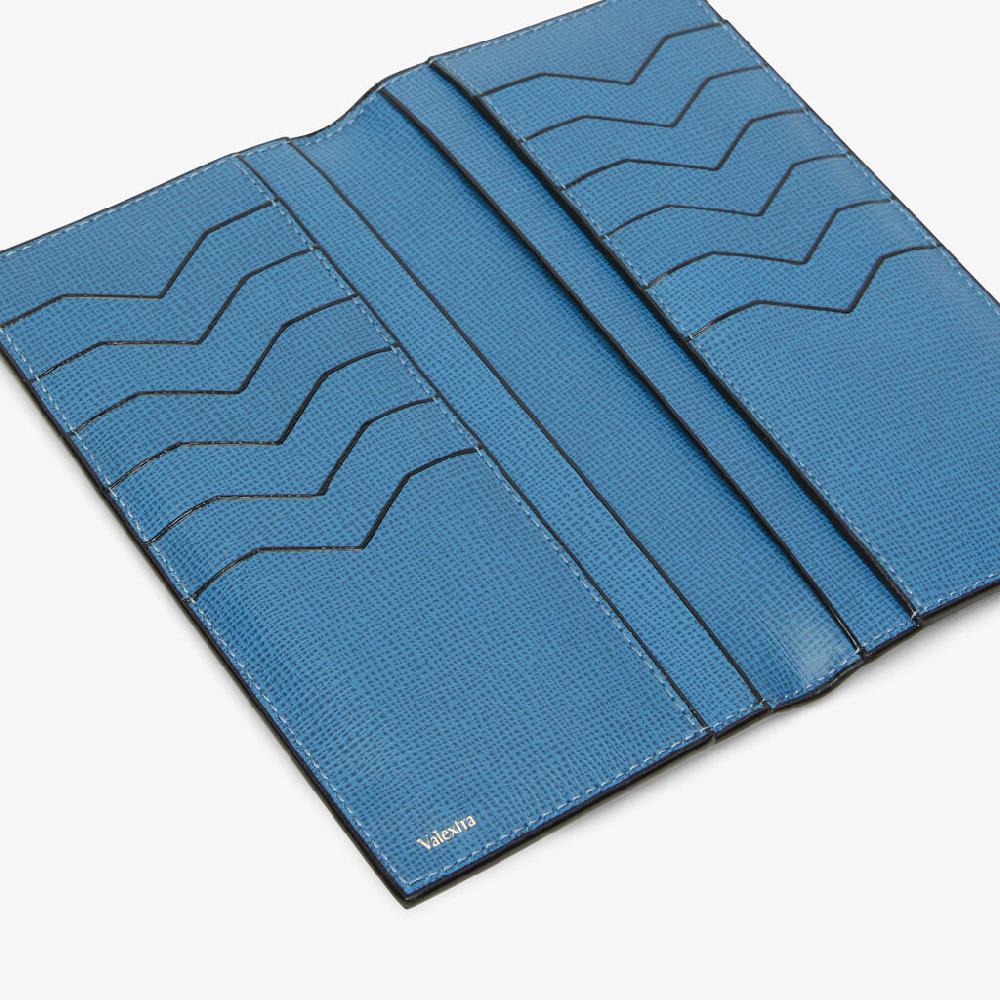 Valextra Portafoglio verticale e spazioso in Pelle Blu | Valextra Pezzi Unici