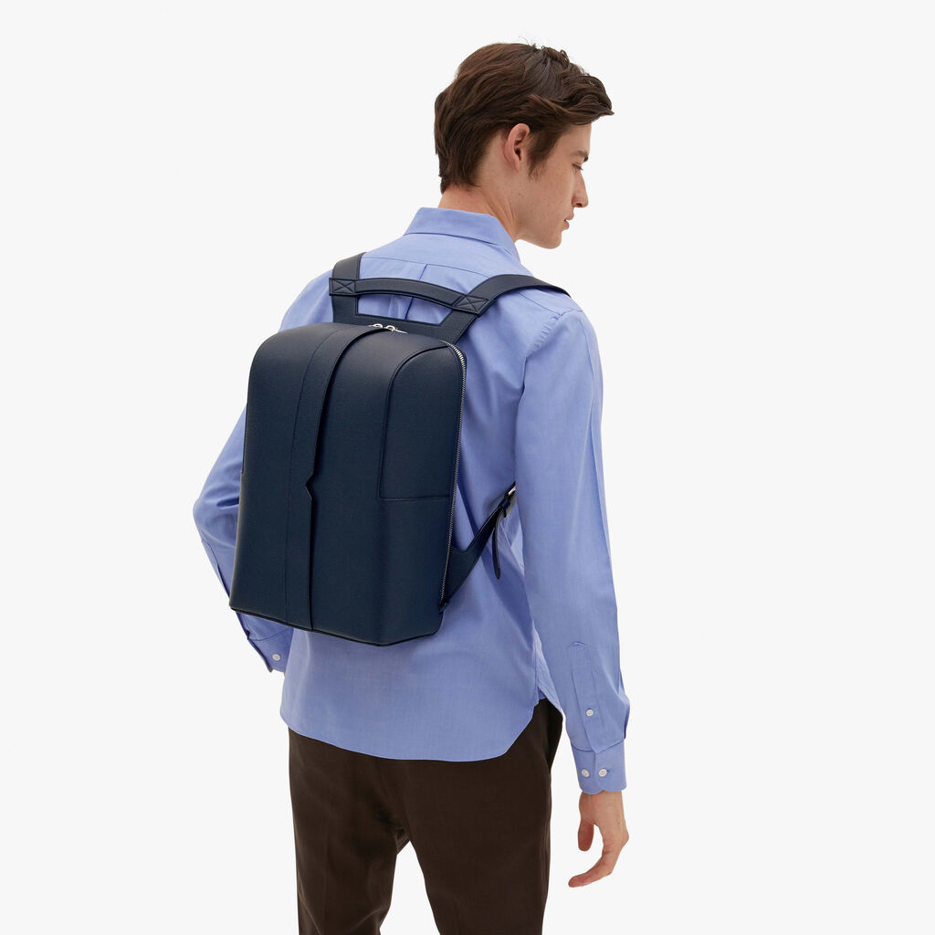 Valextra Zaino porta PC e tablet in Pelle Blu | Valextra V-Line Acquista Ora