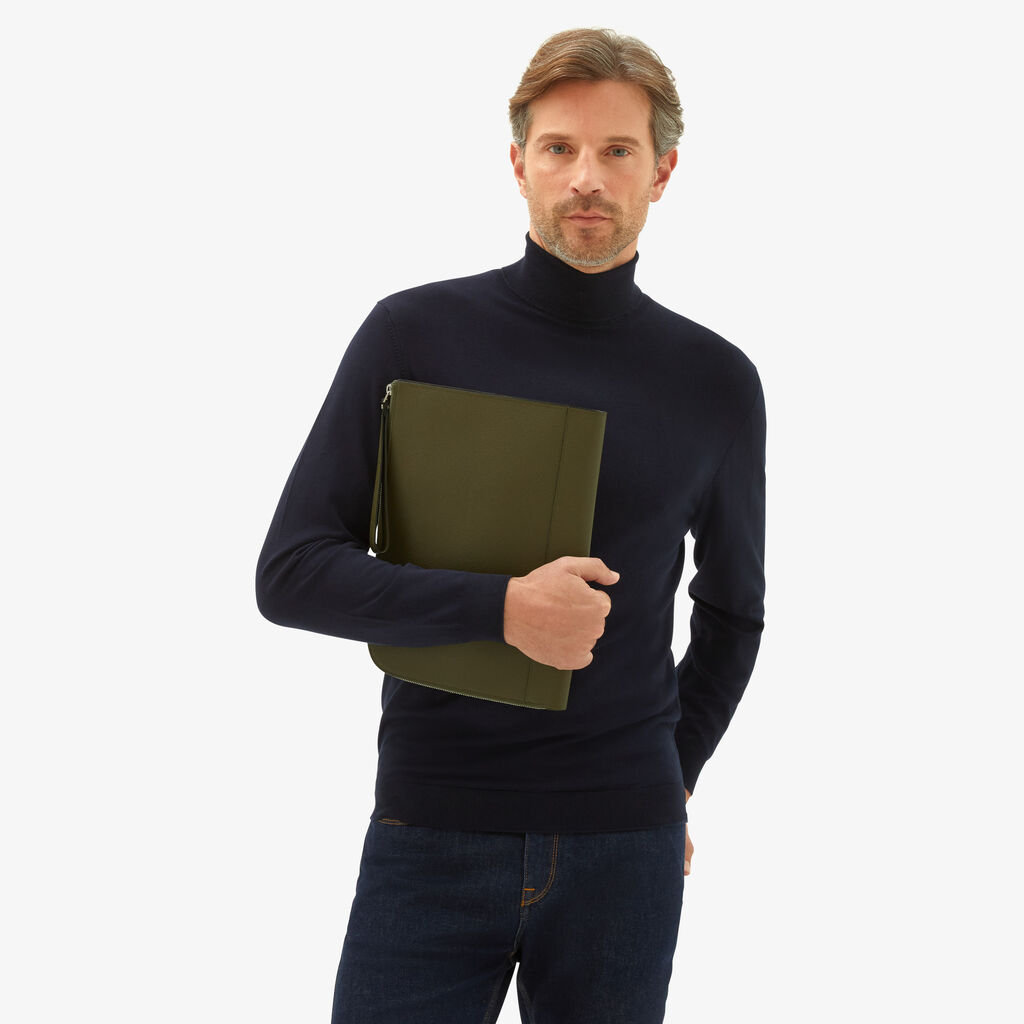 Valextra Portfolio da Uomo in Pelle Verde Militare | Valextra My Logo Fino Al -60%