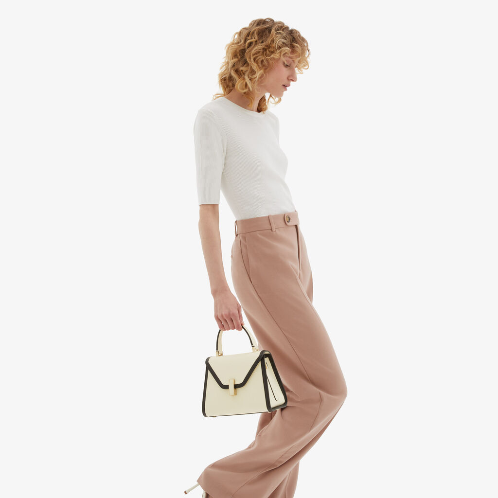 Valextra Borsa a mano Mini in Pelle Bianca | Valextra Iside Convenienza