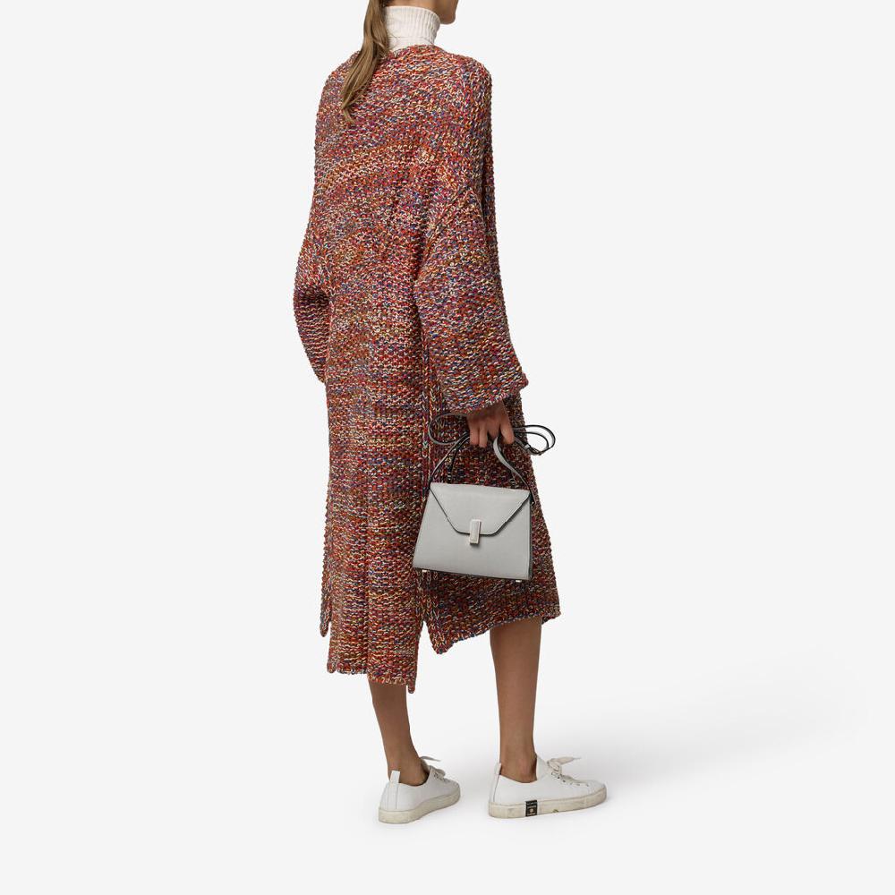 Valextra Valextra Iside: Borsa a mano Mini in Pelle Grigia Novità