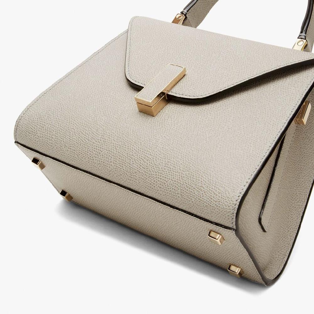 Valextra Valextra Iside: Borsa a mano Mini in Pelle Grigia Novità