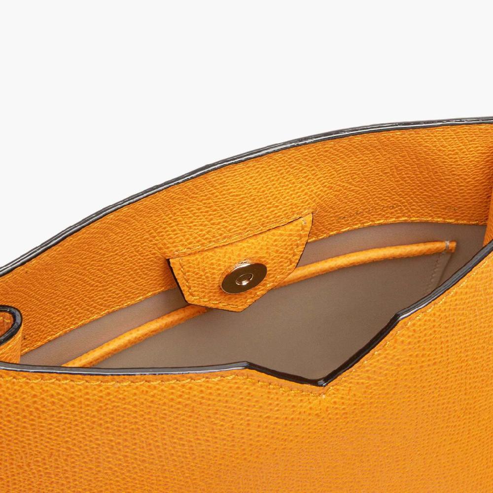 Valextra Borsa Weekend Mini compatta in Pelle Gialla | Valextra Hobo Offerta
