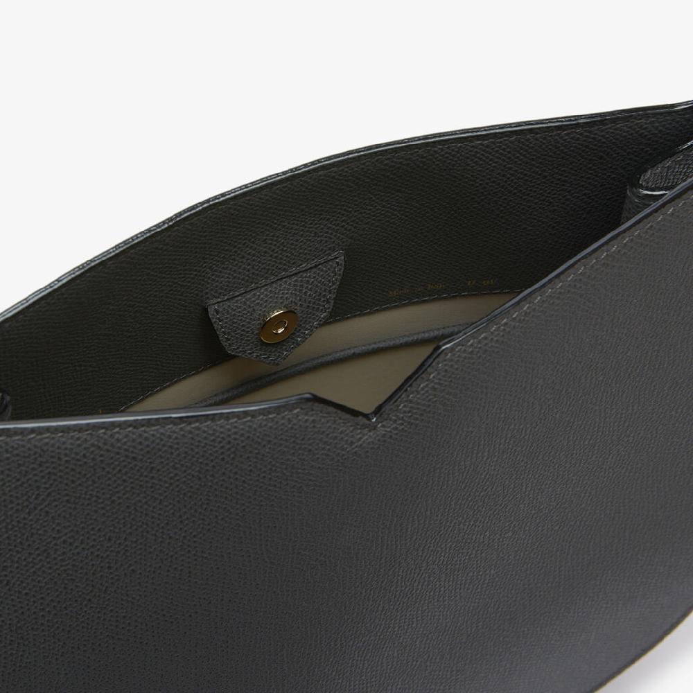Valextra Borsa a spalla da Donna in Pelle Grigia | Valextra Hobo Economico