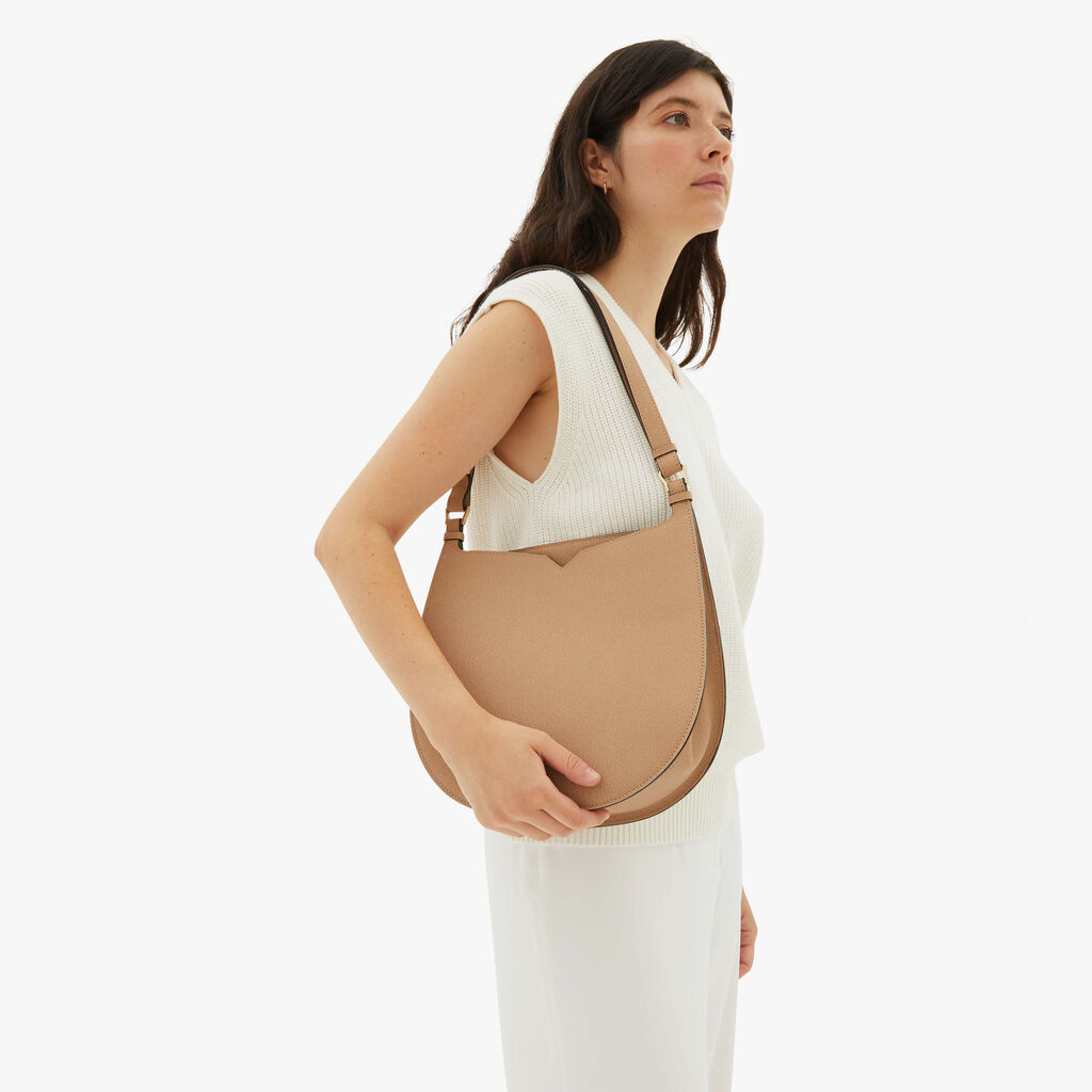 Valextra Borsetta a spalla Weekend in Pelle Beige | Valextra Hobo Online