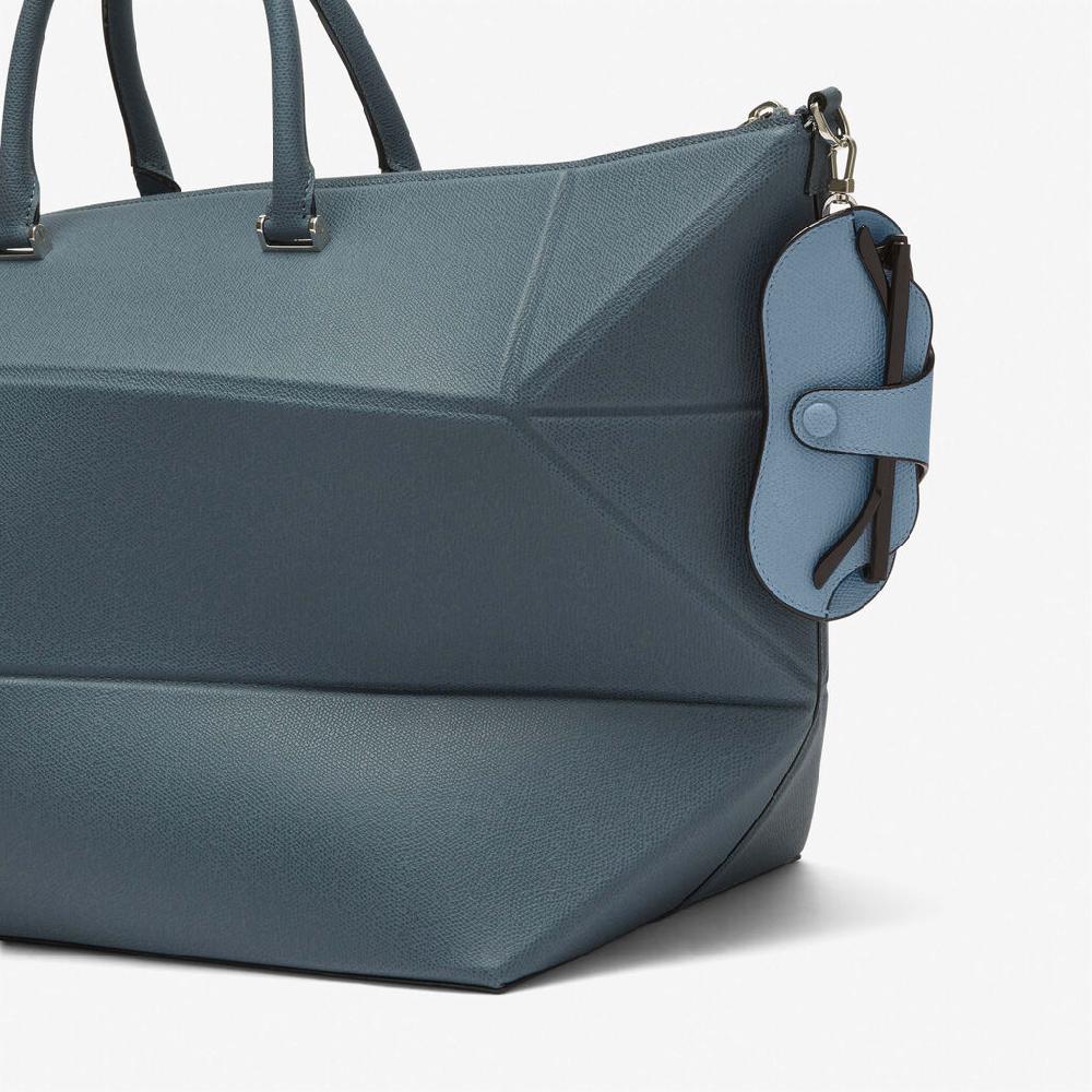 Valextra Porta occhiali in Pelle Azzurra con tracolla | Valextra Vendite Flash