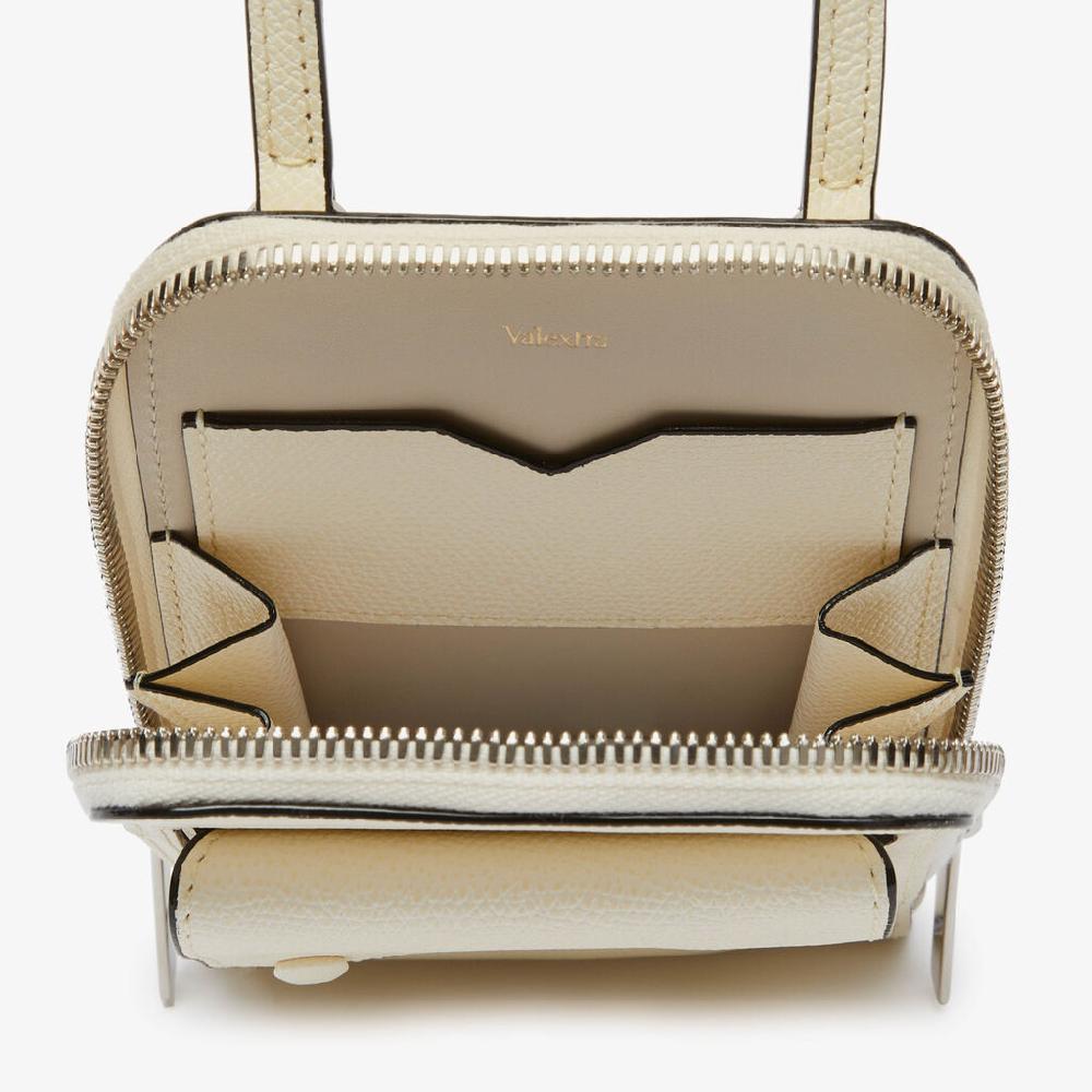 Valextra Porta telefono da Donna in Pelle Bianca | Valextra Pocket Moda