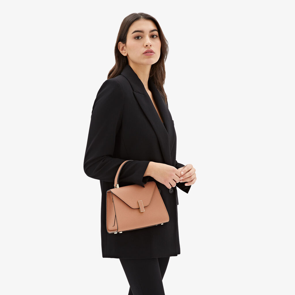 Valextra Borsa a mano Donna Mini in Pelle Marrone | Valextra Iside 2025