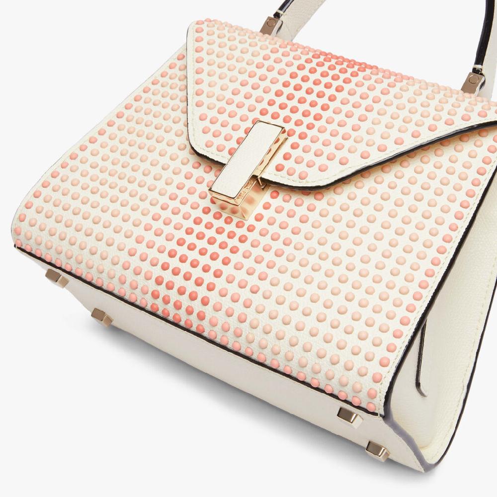 Valextra Borsa Donna con borchie Rosa in Pelle Bianca | Valextra Iside In Linea