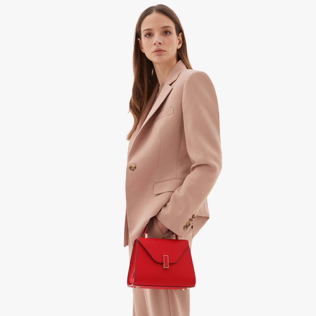 Valextra Borsetta a mano da Donna in Pelle Rossa | Valextra Iside Nuovo