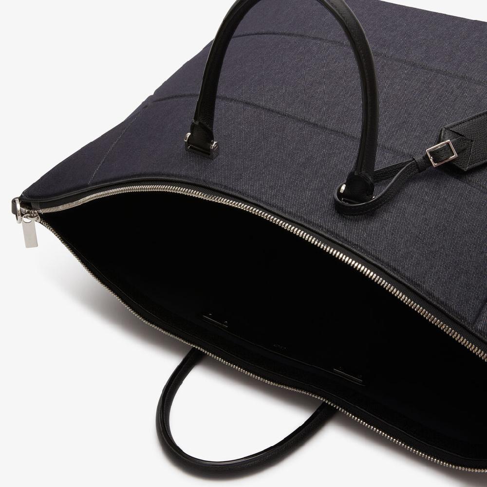 Valextra Borsa da viaggio pieghevole Blu e Nera | Valextra Poliedrica Qualità