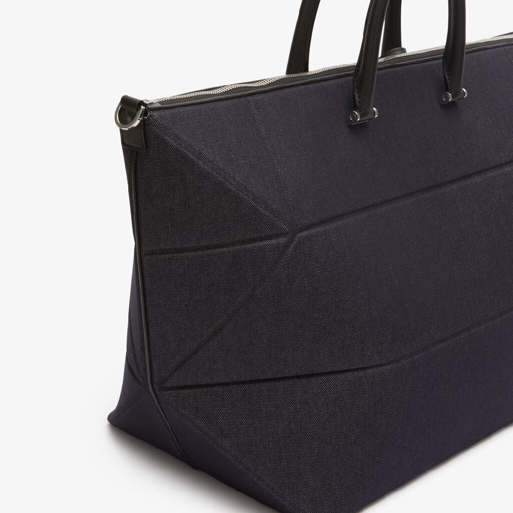Valextra Borsa da viaggio pieghevole Blu e Nera | Valextra Poliedrica Qualità