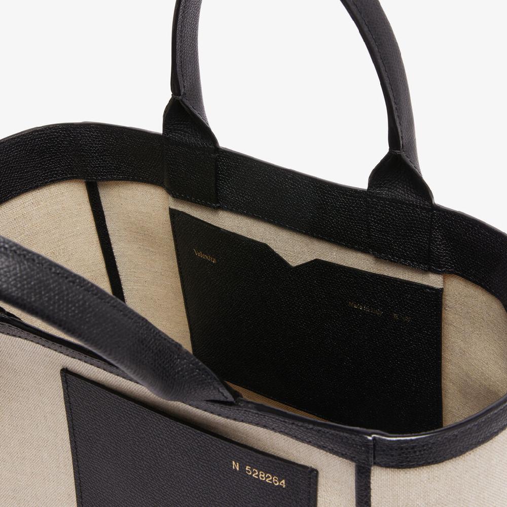 Valextra Shopping bag in canvas Mini in Tela Marrone | Valextra Vendita