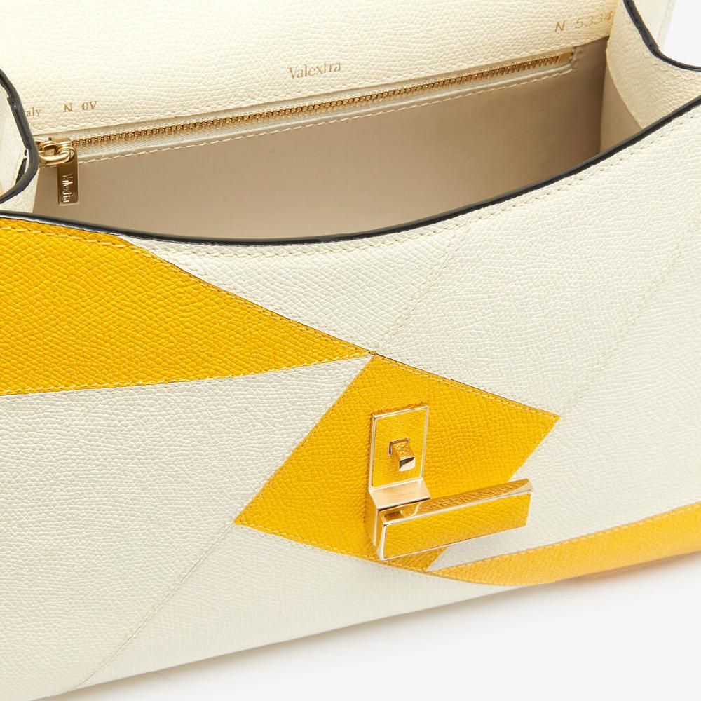 Valextra Borsa a mano da Donna Bianca e Gialla | Valextra Iside Spedizione Gratuita