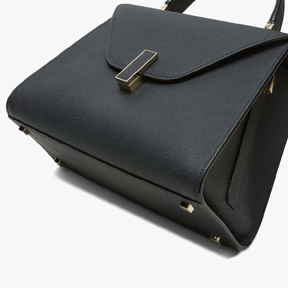 Valextra Borsa a mano Media in Pelle Blu Ottanio | Valextra Iside Pezzi Unici