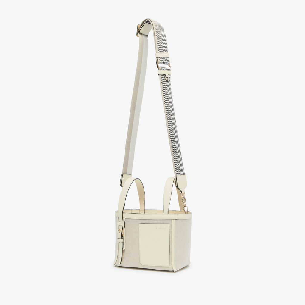 Valextra Borsa a secchiello Donna in Tela Bianca e Beige | Valextra Soft Soddisfazione Garantita