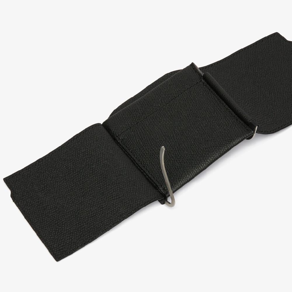 Valextra Portafoglio con fermasoldi trifold in Pelle Nera | Valextra Consegna Veloce