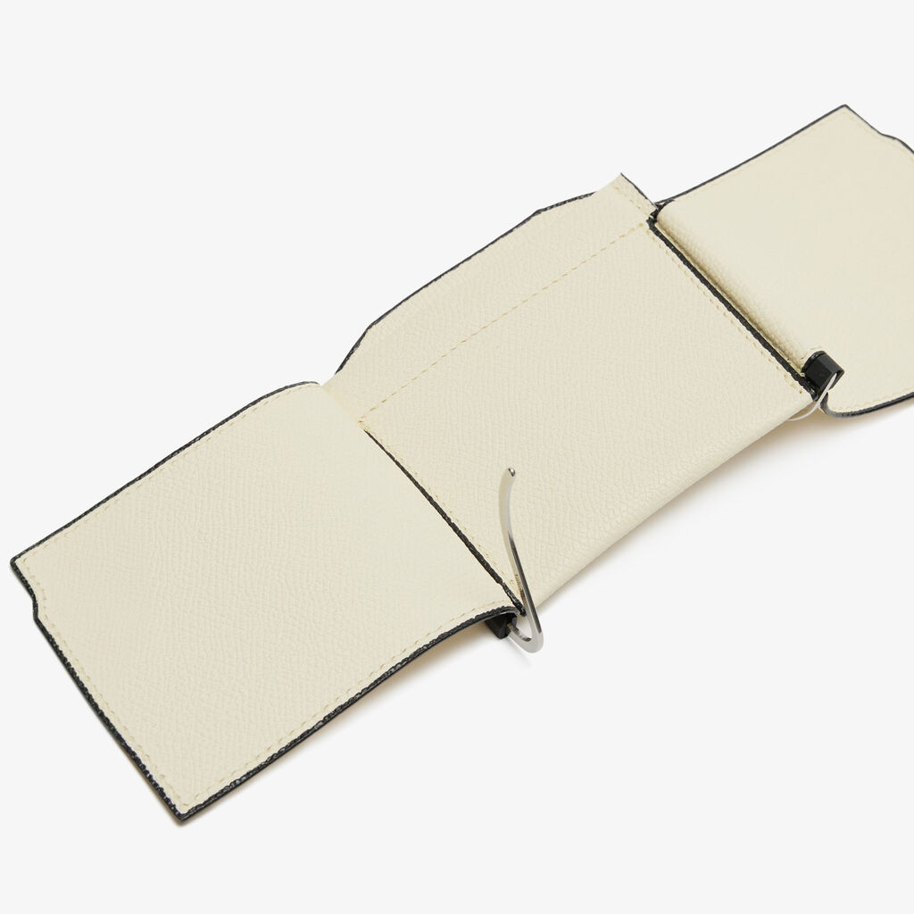 Valextra Portafoglio con fermasoldi trifold in Pelle Bianca | Valextra Promozione Limitata