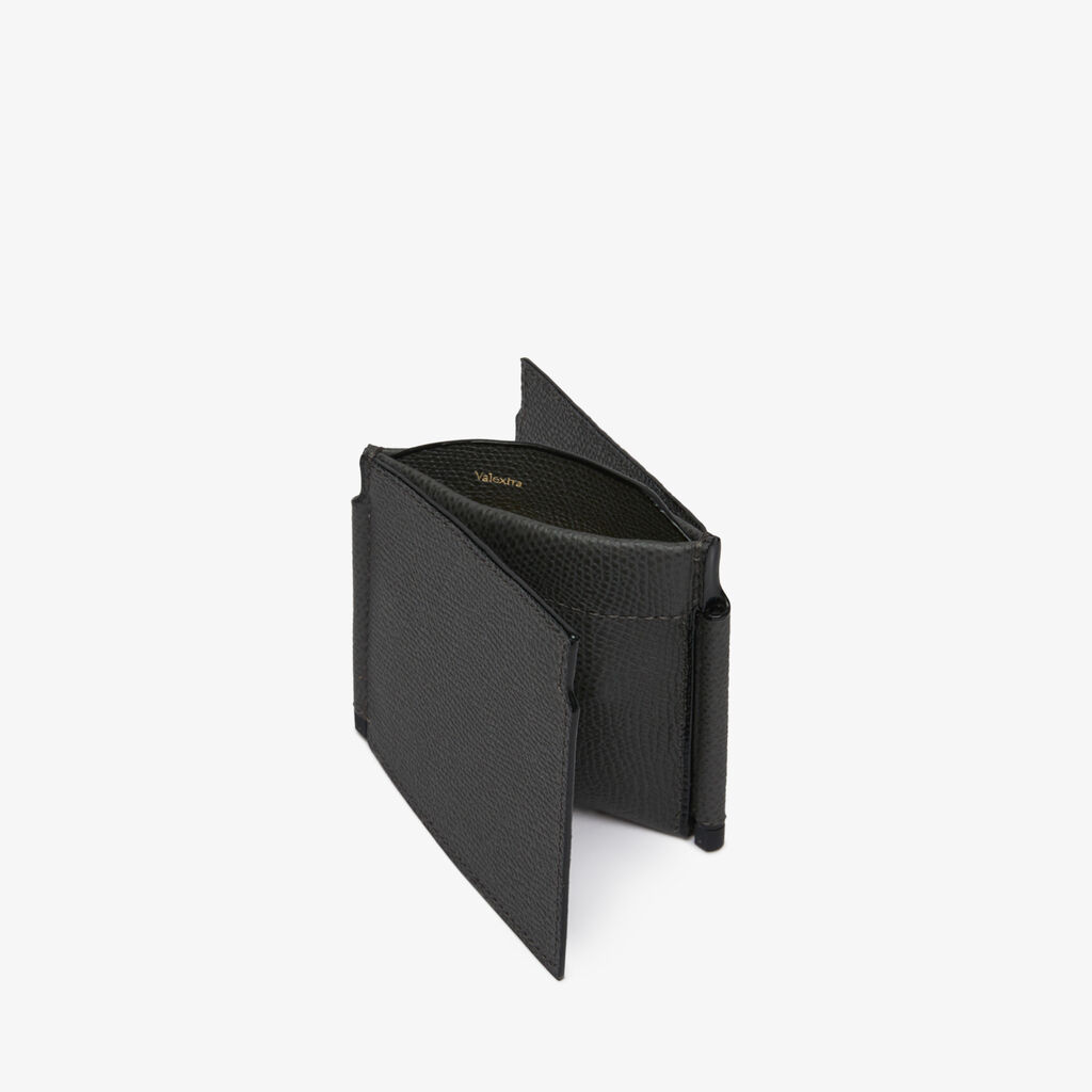 Valextra Portafoglio con fermasoldi trifold in Pelle Grigia | Valextra Fino Al -60%