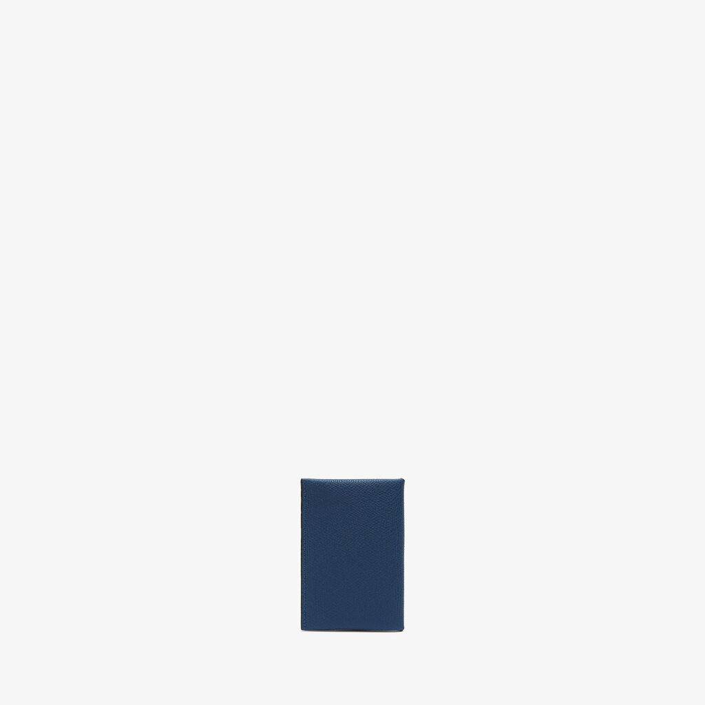 Valextra Porta carte da Donna in Pelle Blu Zaffiro e Nera | Valextra Shopping Online