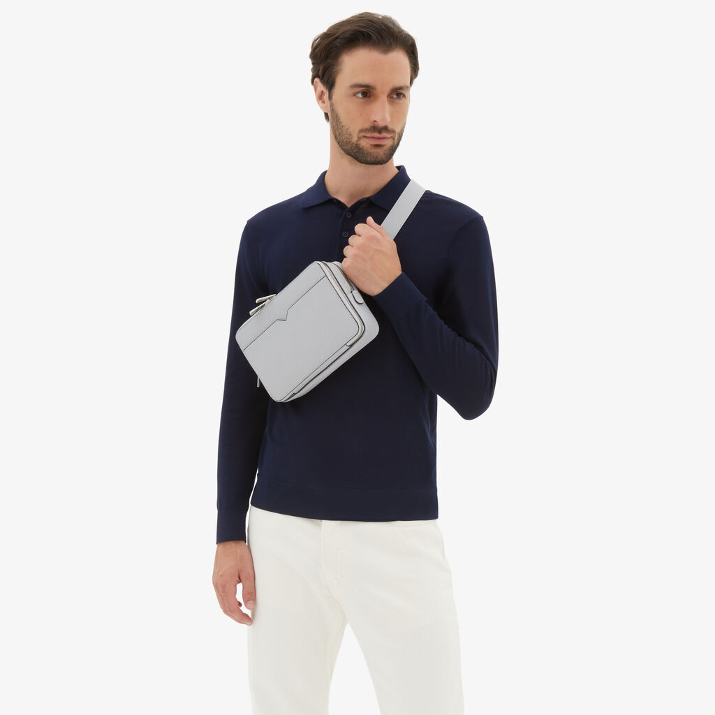 Valextra Borsetta a tracolla Bum Bag in Pelle Grigia | Valextra V-Line Affare Del Giorno