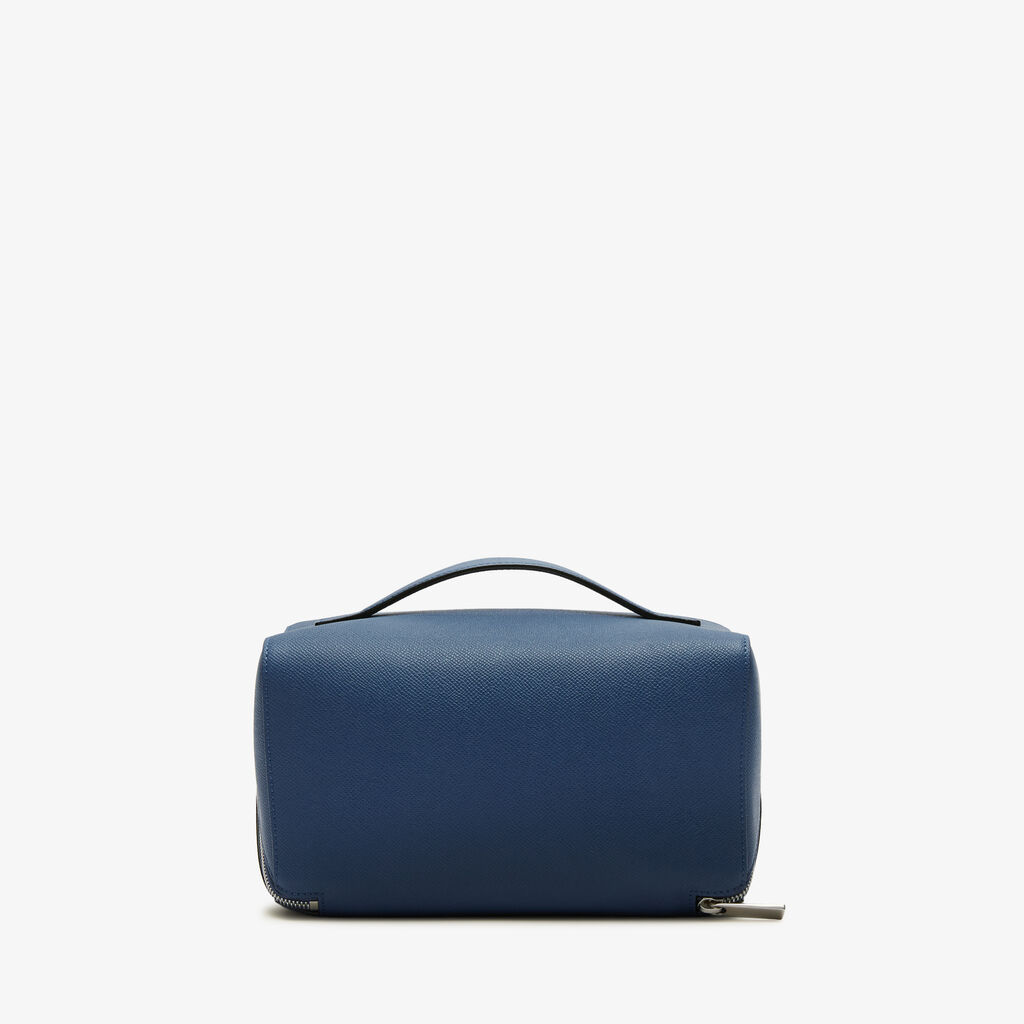 Valextra Beauty case da viaggio di Lusso in Pelle Blu | Valextra V-Line Sottocosto
