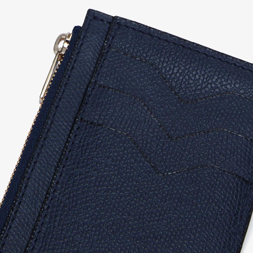 Valextra Porta carte da Uomo con zip di Lusso in Pelle Blu | Valextra Sconto