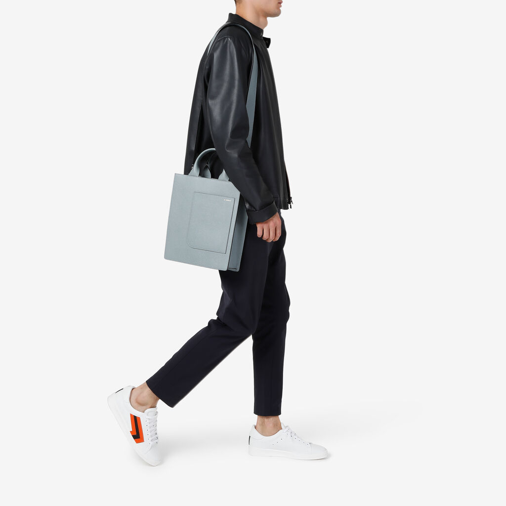 Valextra Tote bag Mini in Pelle Blu | Valextra Boxy Online
