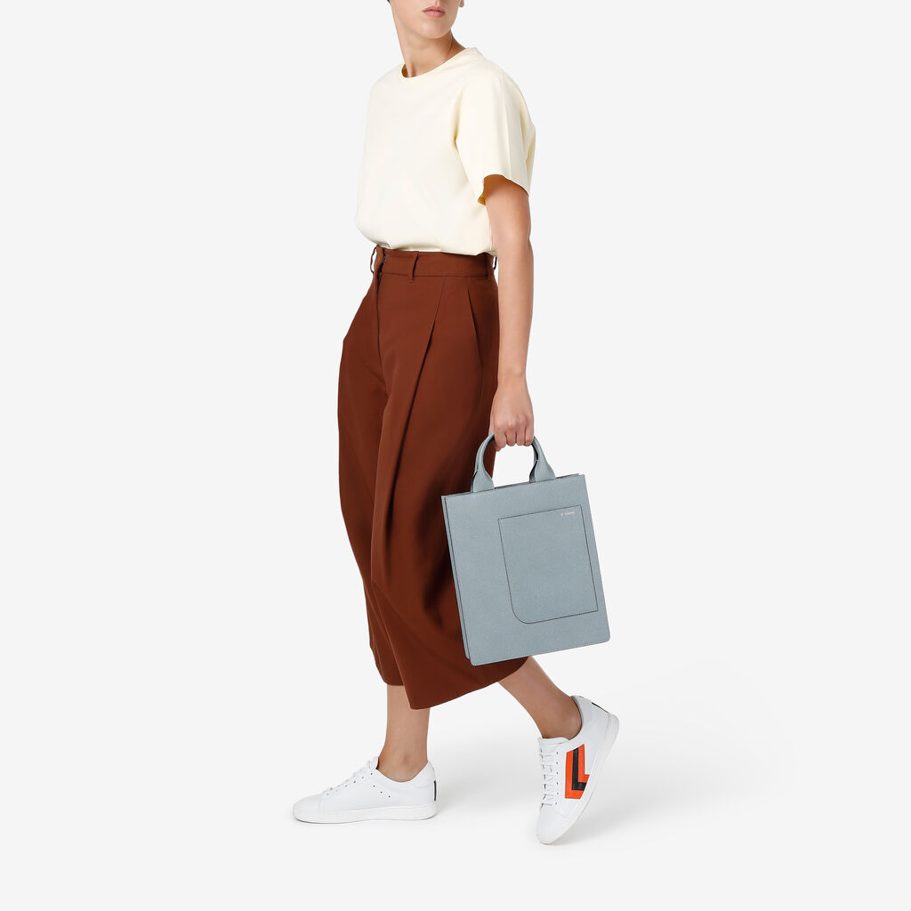 Valextra Tote bag Mini in Pelle Blu | Valextra Boxy Online