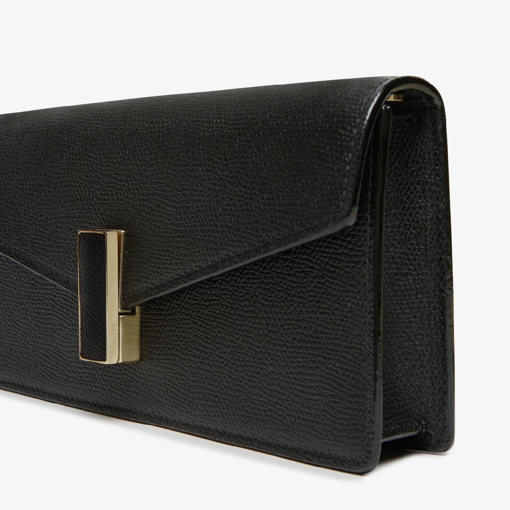 Valextra Borsa clutch semplice in Pelle Nera | Valextra Iside Offerte