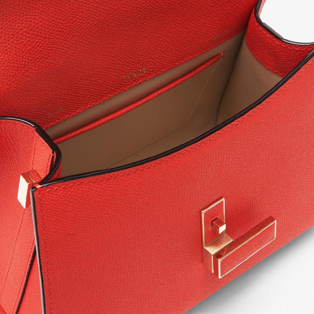 Valextra Borsa a mano Mini in Pelle Rossa Papavero | Valextra Iside Vendita Economica