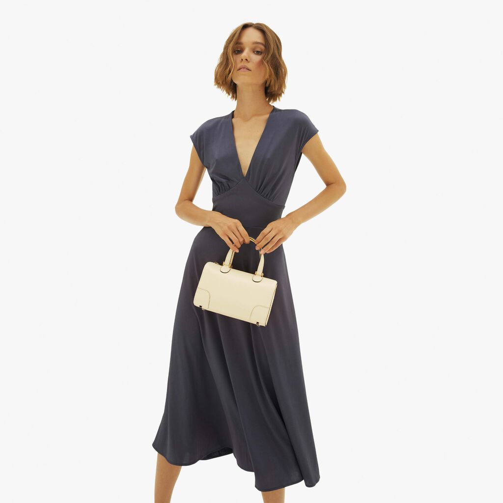 Valextra Borsa bauletto compatta in Pelle Bianca | Valextra Babila Negozio