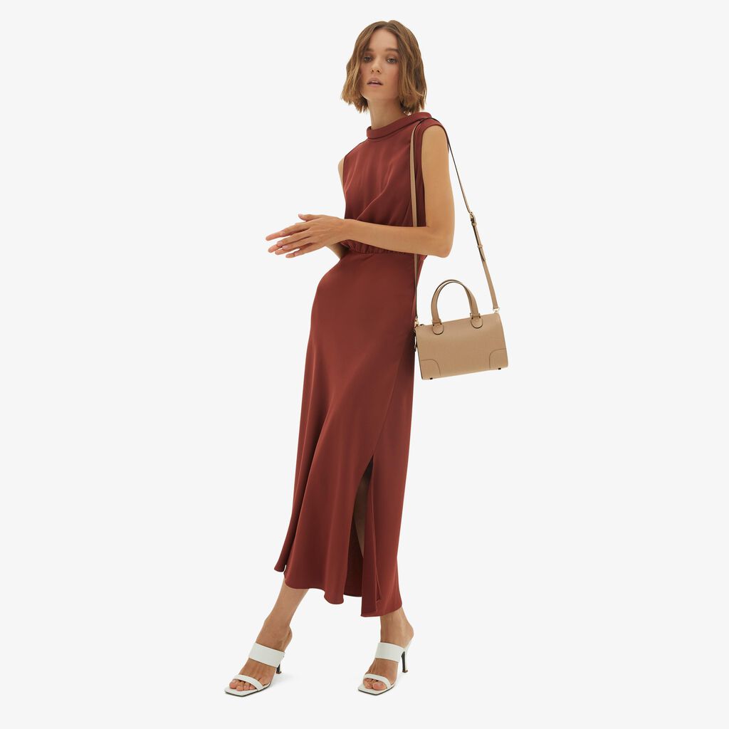 Valextra Borsa a bauletto in Pelle Beige con tracolla | Valextra Babila In Saldo
