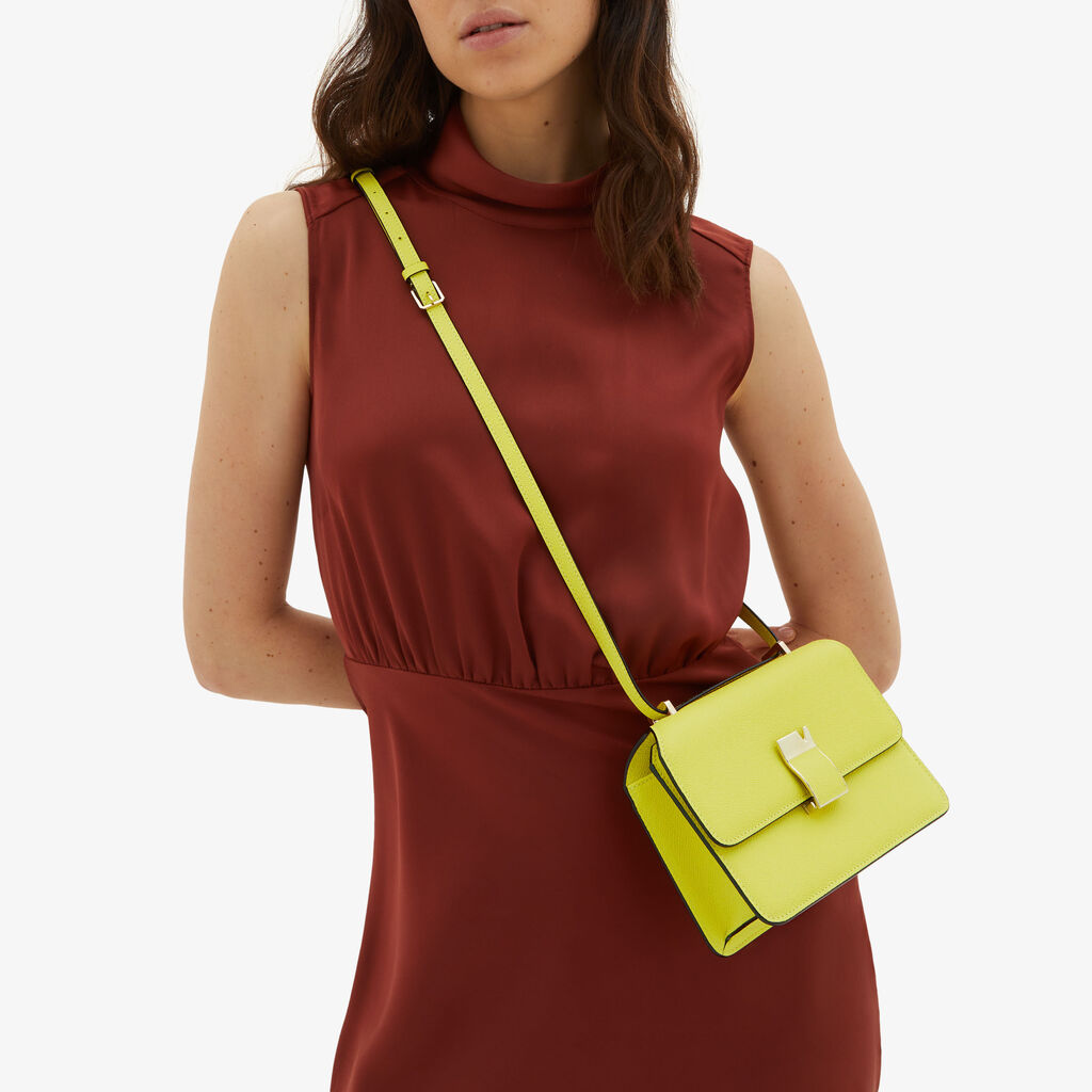 Valextra Borsa a tracolla da Donna in Pelle Gialla di Lusso | Valextra Moda