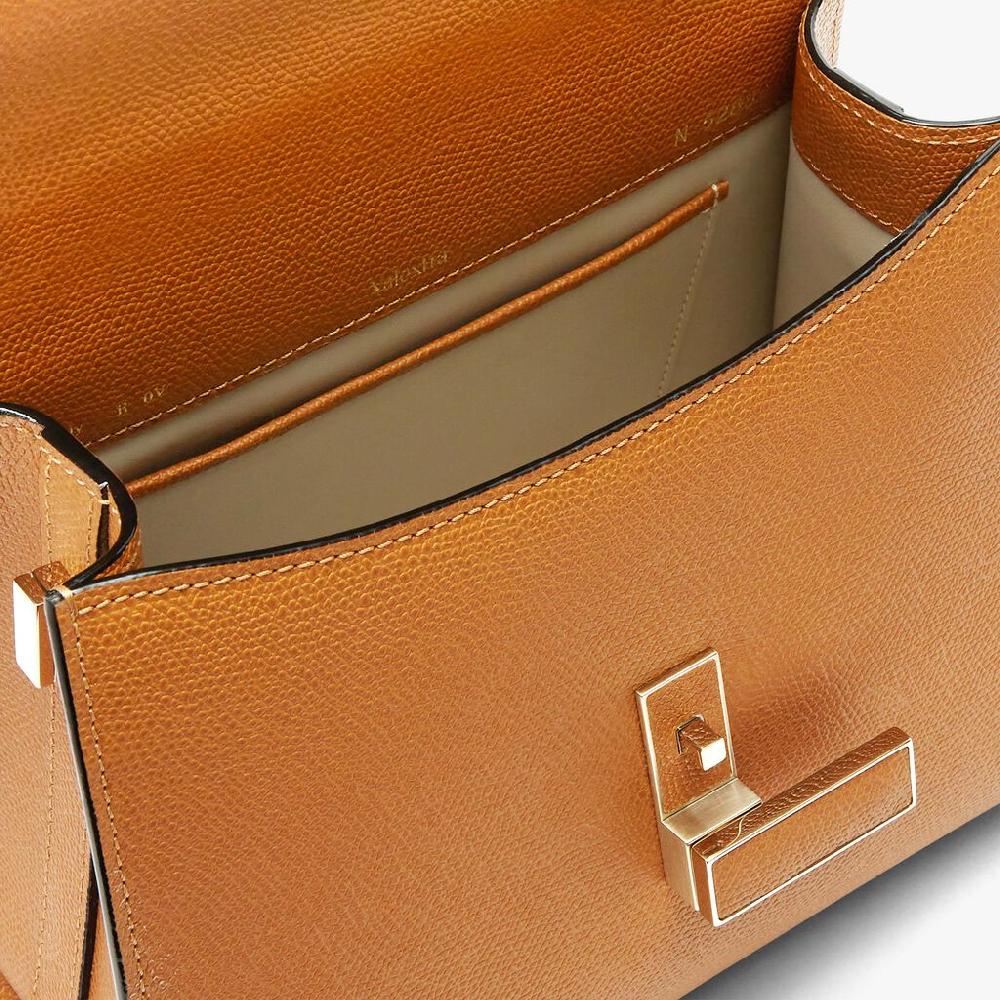 Valextra Valextra Iside: Borsa a mano Mini in Pelle Marrone Italia