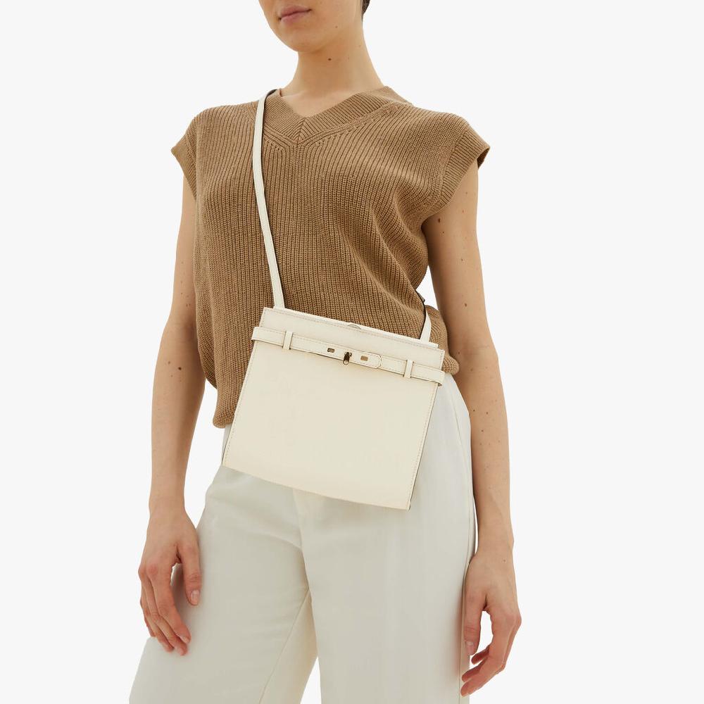 Valextra Borsa a tracolla Mini in Pelle Bianca | Valextra Brera In Linea